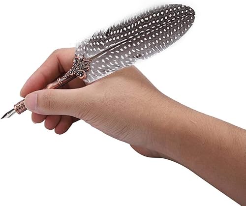 Miniatura 2 de Bewinner Pluma de inmersión clásica hecha a mano fuente de caligrafía pluma retro pluma pluma pluma juego de botellas de tinta con 3 puntas de lápiz