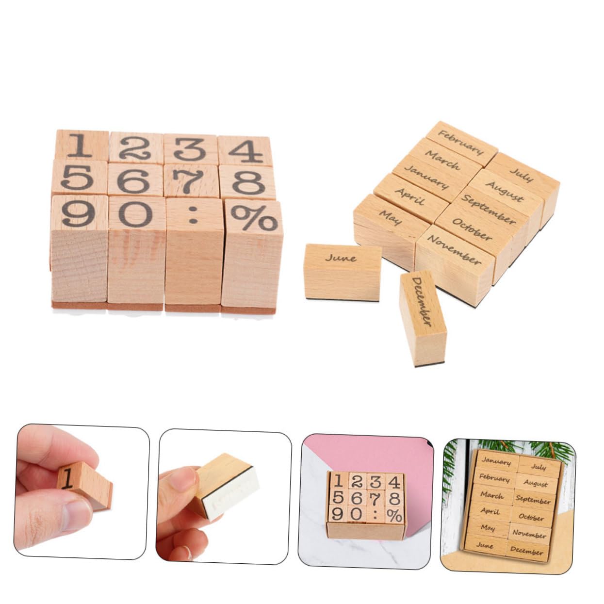 Housoutil 8 Set Timbri Decorativi per Timbri Mensili per Scrapbooking Creazioni Artigianali Stampo per Giorni Del Mese per Etichette Biglietti Mano
