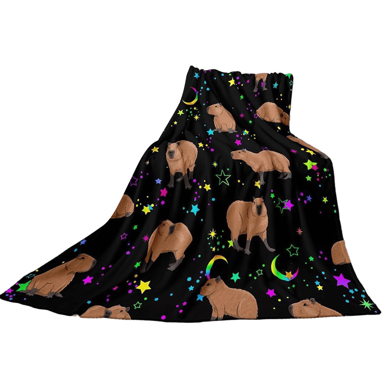our fave Space Throw Blanket, Soft for Couch Comfort, Reversible Warm Snooze Capybaras Print
