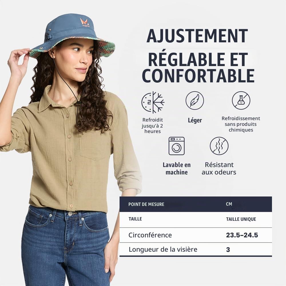 Mission Chapeau de pêcheur rafraîchissant Unisexe UPF 50 à Bord Large de 7,6 cm pour rafraîchir lorsqu'il est mouillé, UPF 50 (Kaki)