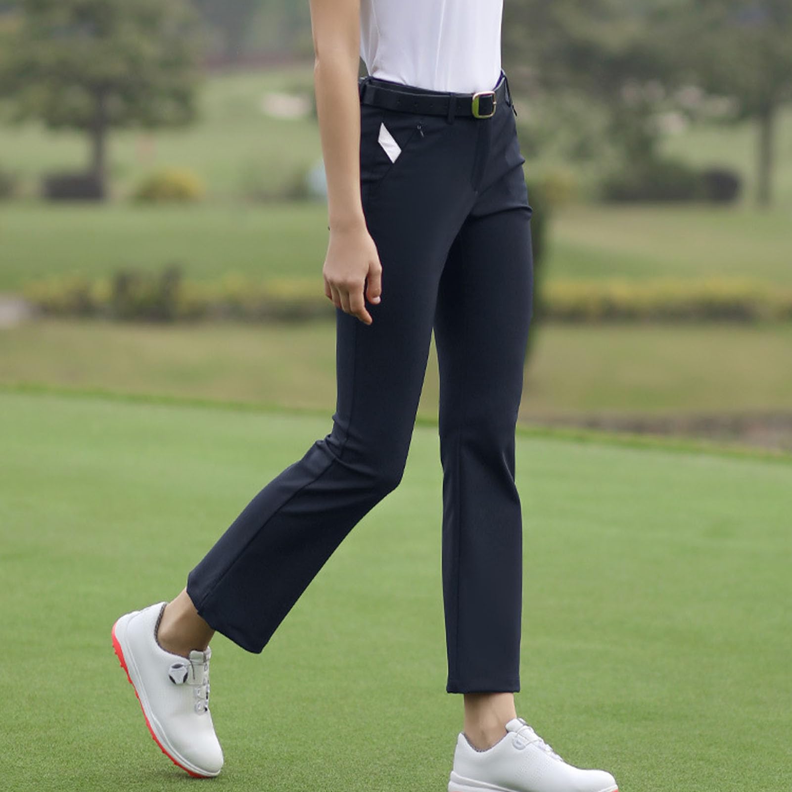Pantaloni da golf da donna con tasche, Pantaloni da golf da donna,Pantaloni da viaggio con tasche con cerniera - Pantaloni da golf da donna Pantaloni da trekking elasticizzati leggeri da lavoro Holdes