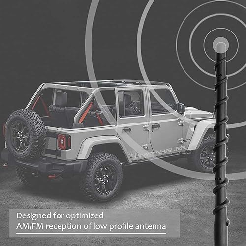 Miniatura 201 de VOFONO - Antena compatible con Jeep Wrangler y Gladiator 2007-2024, accesorios para Jeep, antena corta para Jeep Rubicon, Sahara, Sport, Willys
