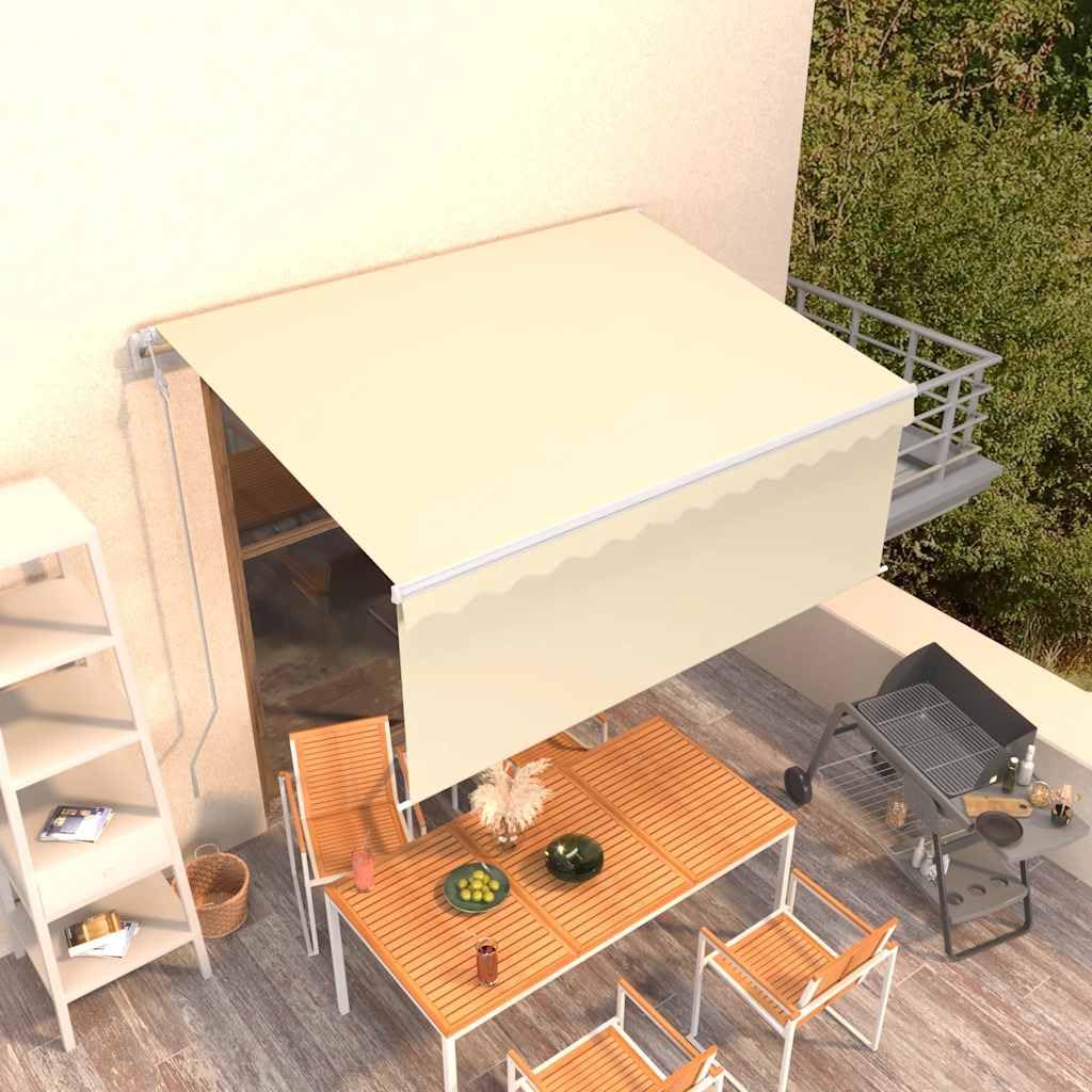Auvent automatique motorisé crème 3x2,5m résistant avec store vertical