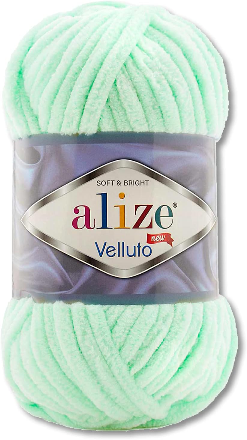 Wohnkult 100 g Alize Velluto Wool in 30 Selections (464 | Light Green)