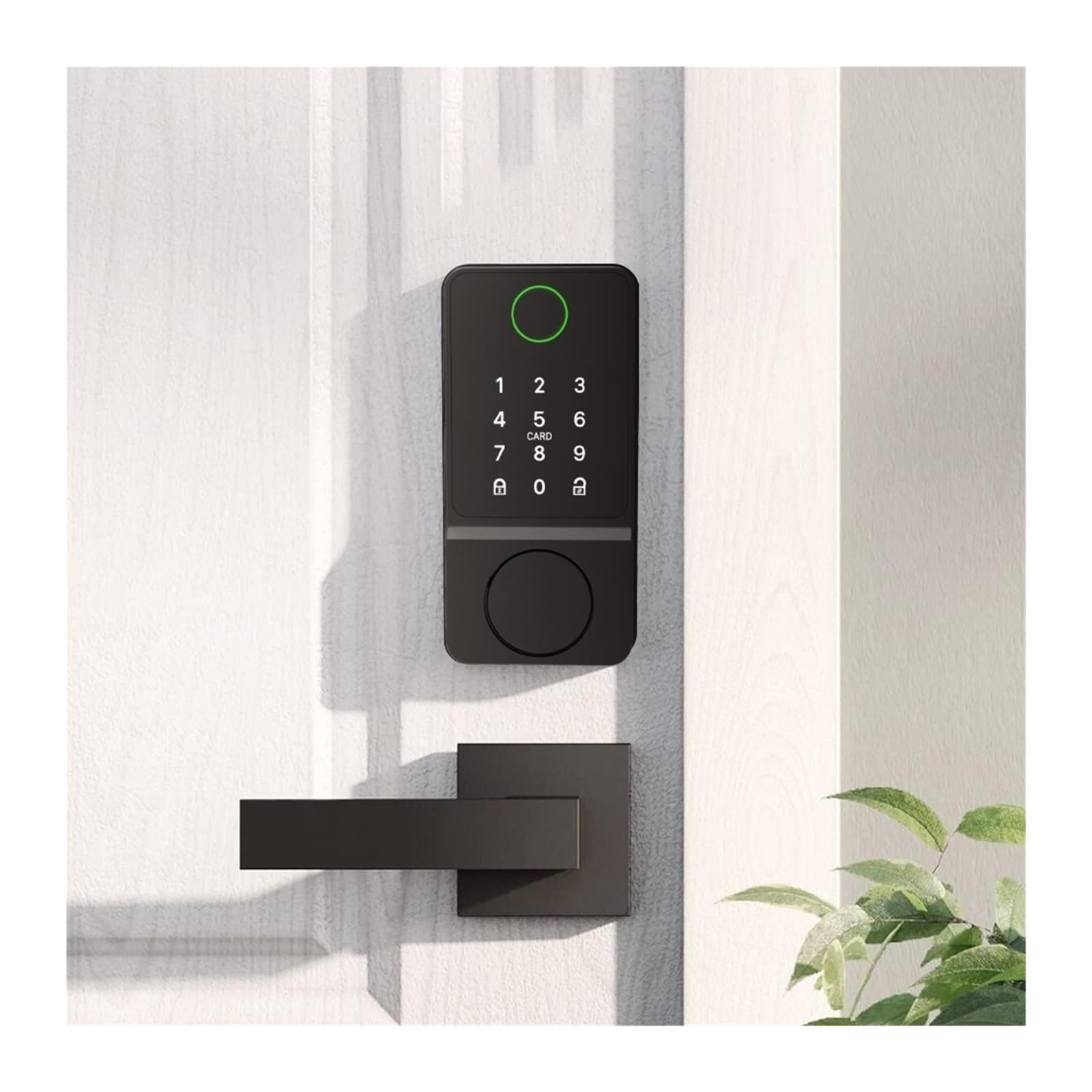 Serratura intelligente, Lucchetto impermeabile con impronta digitale e password, chiusura automatica for porte in legno, controllo Bluetooth e app