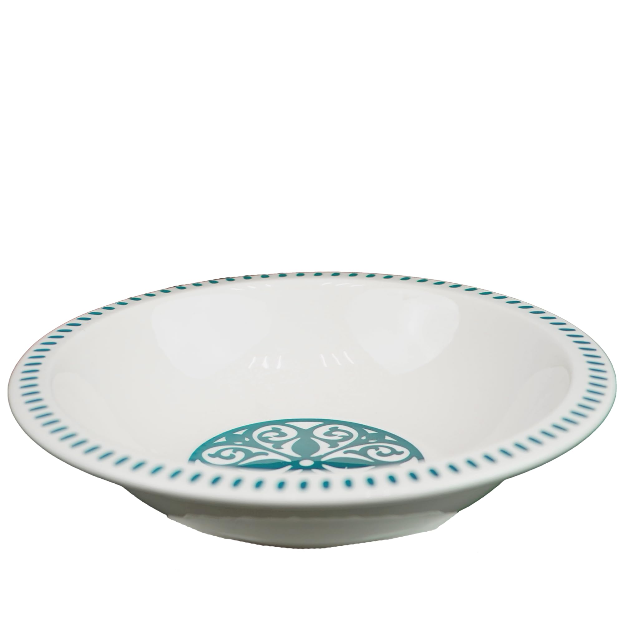 summa Pack de 6 platos hondos 20cm - Color verde - Colección Patios - Platos de Porcelana - Diseño inspirado en Andalucía - Diseño elegante - Uso en casa y restaurantes