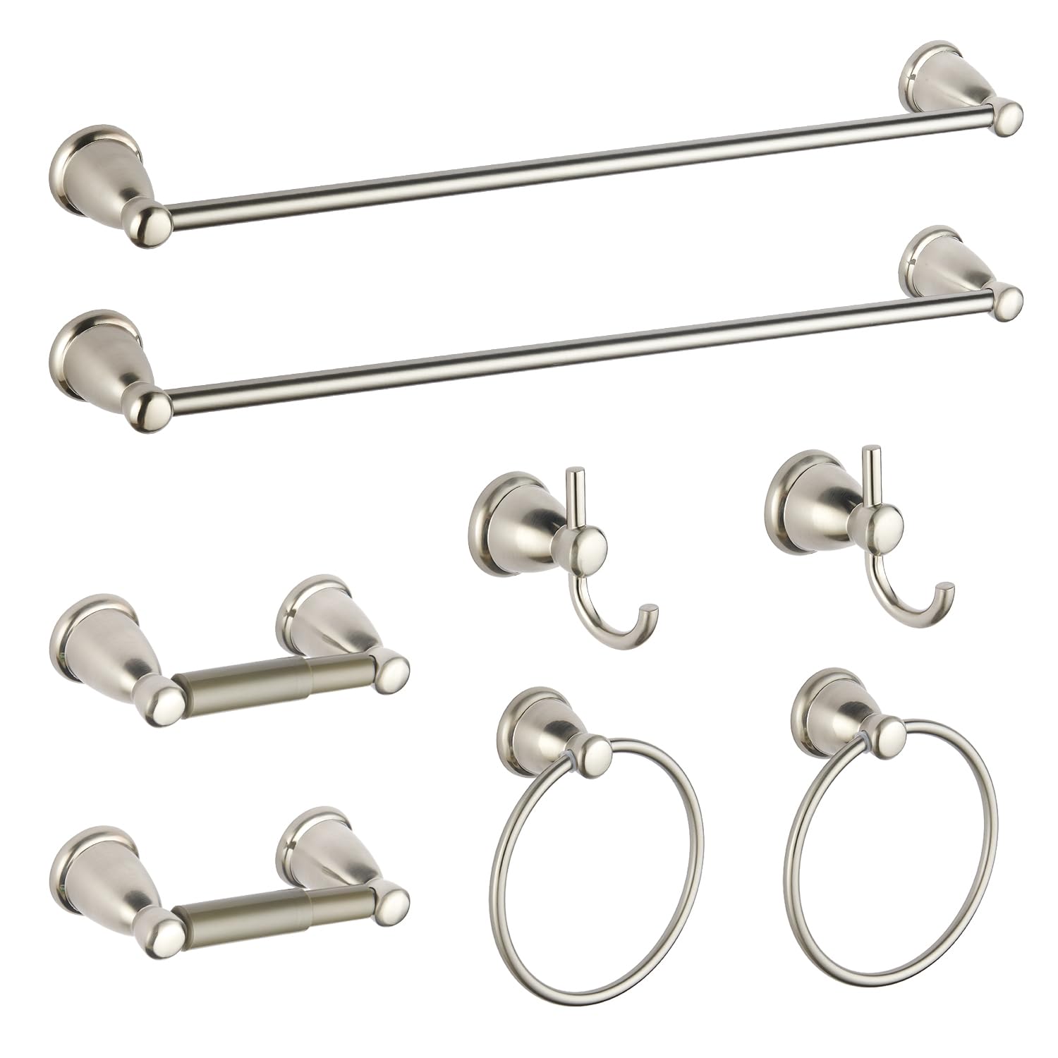 BGLBathoom Hardware Set 8 Pieces Brushed Nickel Wall Mounted Bahtroom Accessories Set, Towel Rack for Bathroom