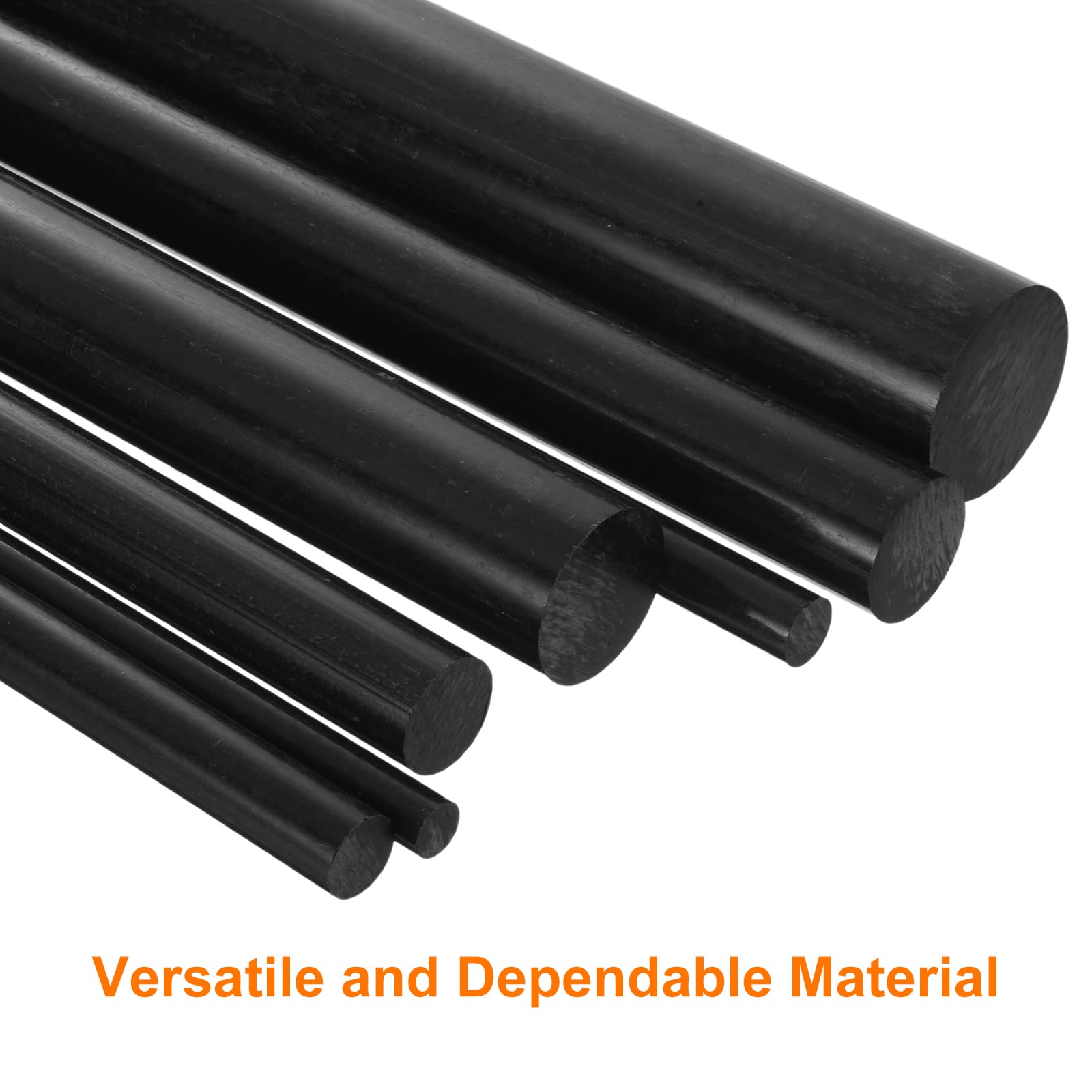 Amazon | uxcell 5個の黒いプラスチック棒0.5 x 250mm A B Sスチレン丸