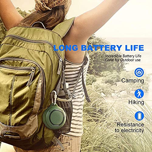 Image of Kunodi Outdoor Waterproof Bluetooth Speaker, Wireless Portable Mini Travel Speaker with Subwoofer, Enhanced Bass, Built in Mic for Sports, Pool, Beach, Hiking, Camping (Green)
