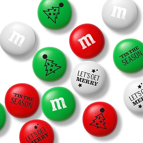 Miniatura 3 de M&M'S Recuerdos de fiesta de Navidad (paquete de 30), M&M'S impreso con iconos festivos, dulces de Navidad para golosinas de fiesta, aperitivos