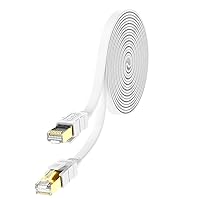 Vista 11 de Lovicool Cable Ethernet Cat 8 de 30 pies, cable de conexión LAN de Internet plano blindado negro de alta velocidad, 26 AWG 40 Gbps 2000 Mhz SFTP