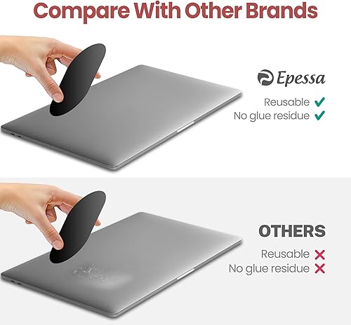 Miniatura 5 de Epessa Funda para mouse adhesiva, soporte universal para ratones inalámbricos, adhesivo reutilizable, sin residuos de pegamento, compatible con iPad