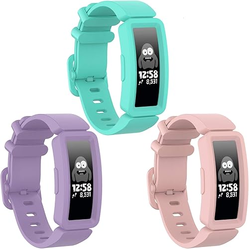 Watbro Compatible with Fitbit Ace 2 Bands for Kids 6+, Soft Silicone Bracelet Accessories Watch Band Repalcement Strap, Colorful Sport Wristbands
