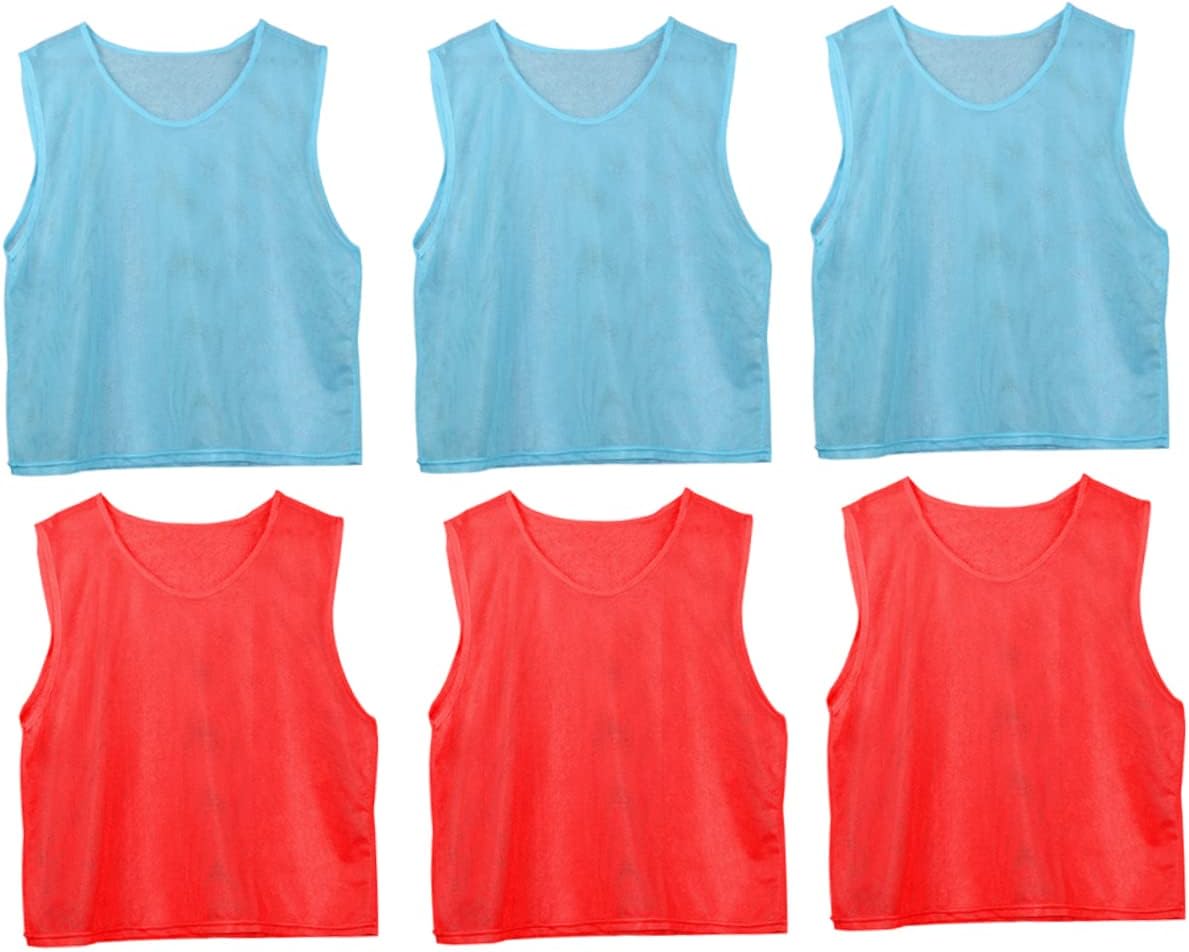 POPETPOP 6 Pcs Mesh Tank Bibs Scrimmage Vest Mesh Scrimmage Training Vests Jerseys Player Football Girdle Youth Light Jr Numbered Pinnies Ribbed