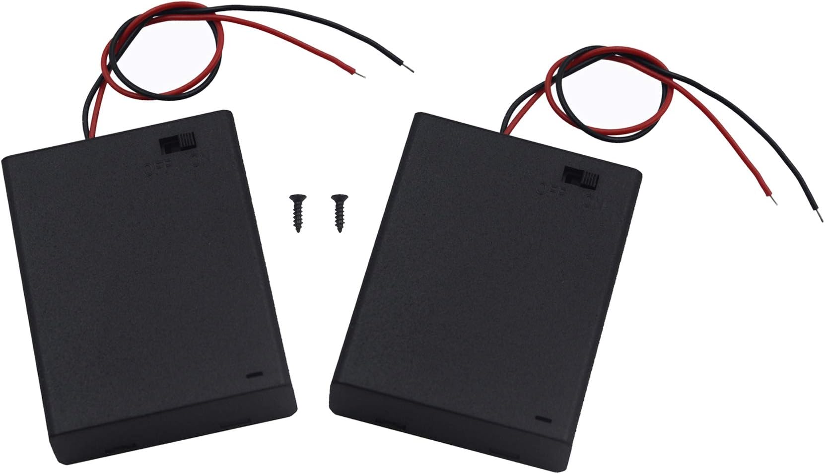 (Pack of 2 4 AA 6V Battery Holder with Switch, 4X 1.5V AA Battery Holder with Leads and Switch