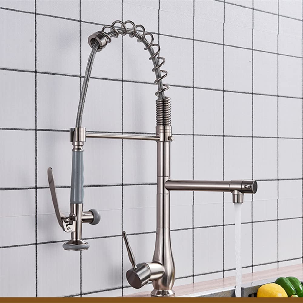 Mitigeur d'évier de cuisine avec douchette extractible et ressort flexible