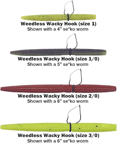 Miniatura 4 de Anzuelos Wacky Rig sin malas hierbas, anzuelos de pesca para señuelo de gusano de aparejo loco