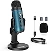 zealsound USB Microphone, k66 Teal Cardioid Condenser Podcast Mic for iPhone PC Phone PS5,with Noise reduce, Mute Button, Echo, for Creators, Gaming, Studio Recording,Streaming,Swich, Discord，Audacity