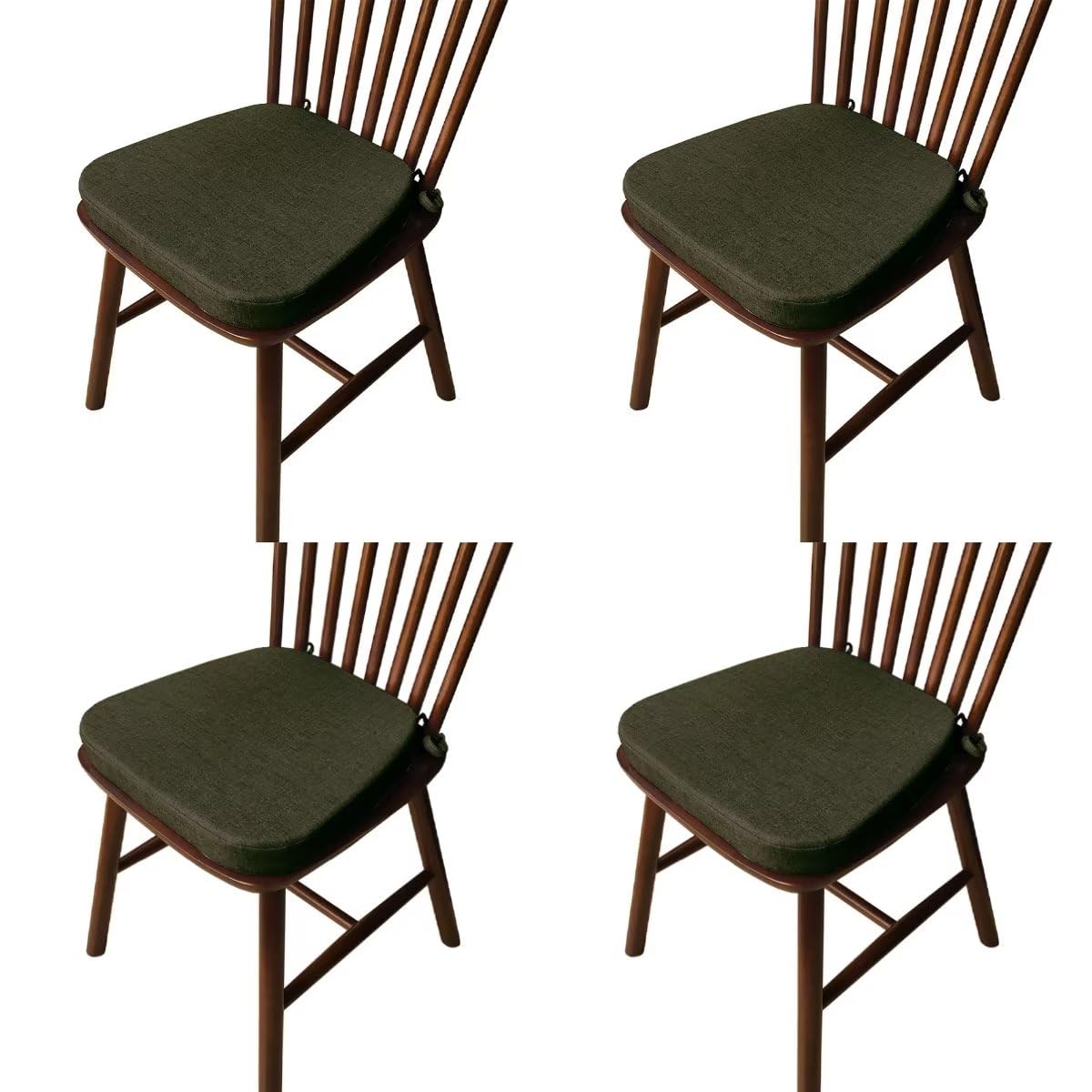 Almohadillas de asiento de alta calidad para sillas de comedor, pack de 4 piezas en gris café