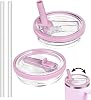 40 OZ Tumbler Lid Replacement Compatible with Stanley Quencher, Leakproof Flip Straw Lids, Spill Proof Top Cover Compatible for Stanley Cup Accessories,2 Pack, Light Purple