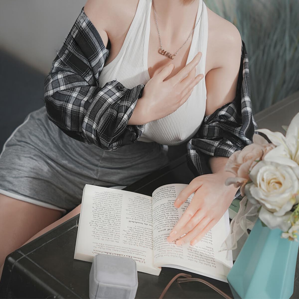 Full Size Sex Dolls for Men Realistic Silicone Love Doll Female Torso Sex Doll for Adult Male Masturbator Full Body Sex Dolls Jelly Chest Sex Toys with Standing Feet Adult Toy (Sex Doll 01)