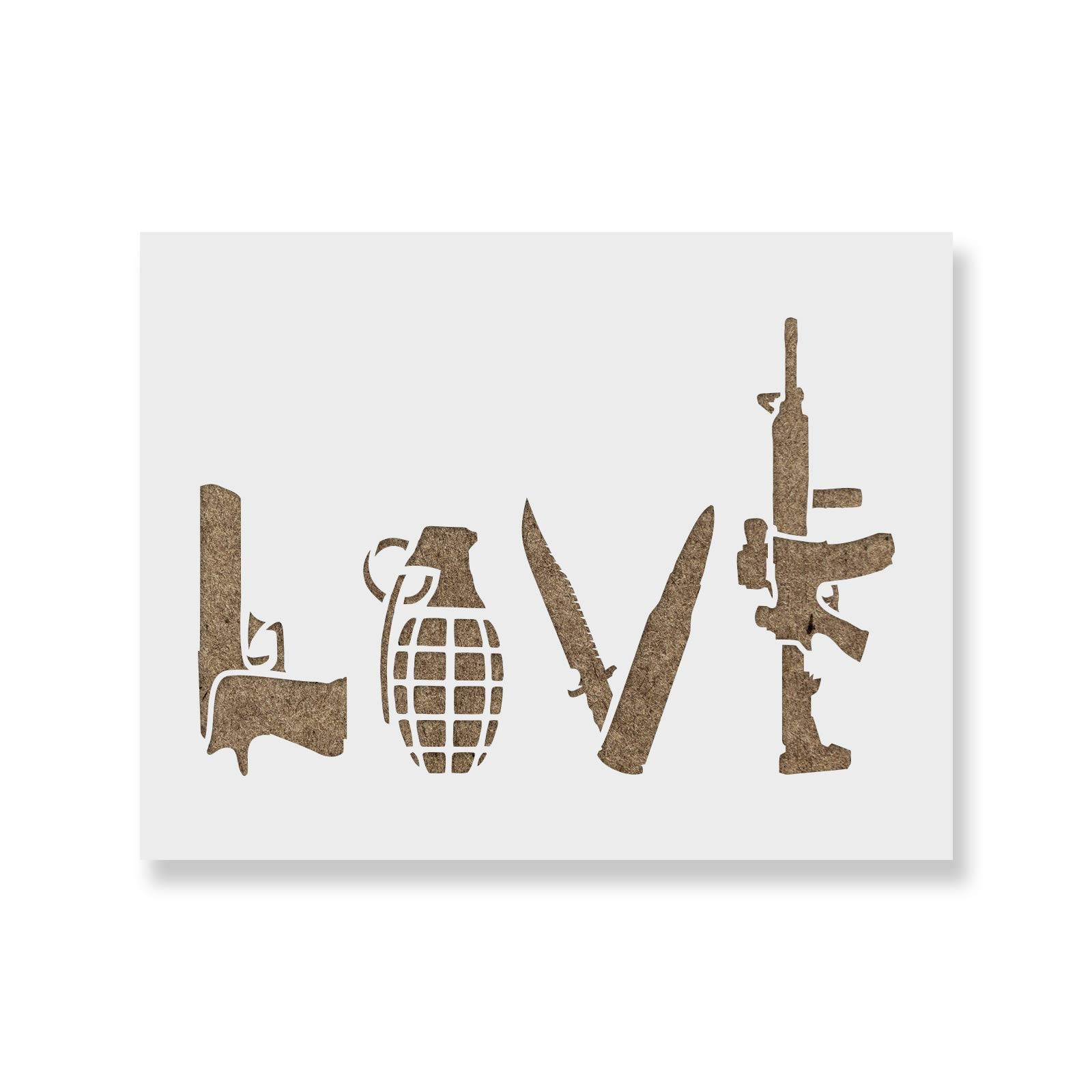 Love Guns Stencil - Army, Stencil, Guns, Grenade, Marines