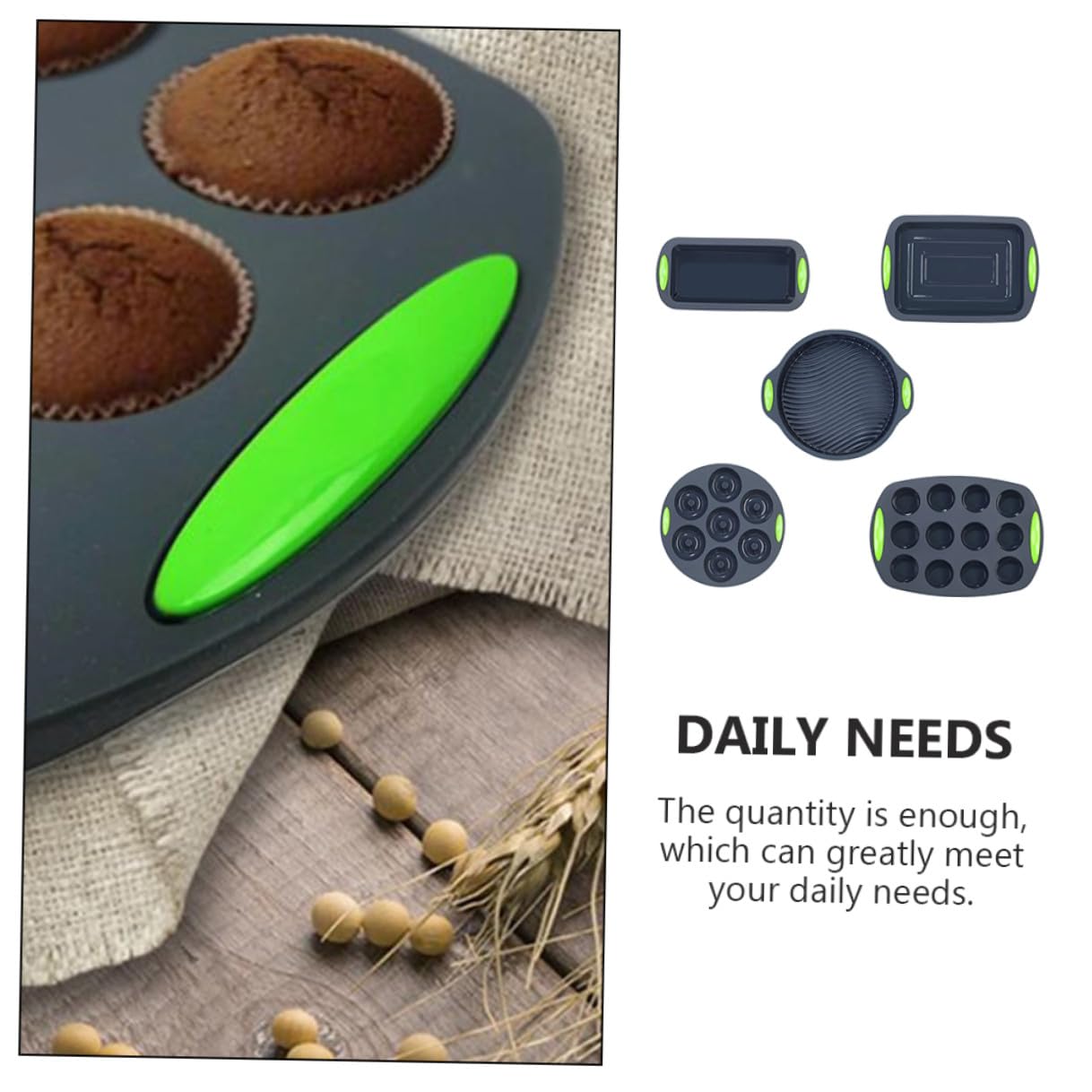 Amosfun Moldes de Silicona Kit de 5 Reutilizables y Fáciles de Limpiar para Hornear Pasteles Ideales para Cocina y Repostería Casera