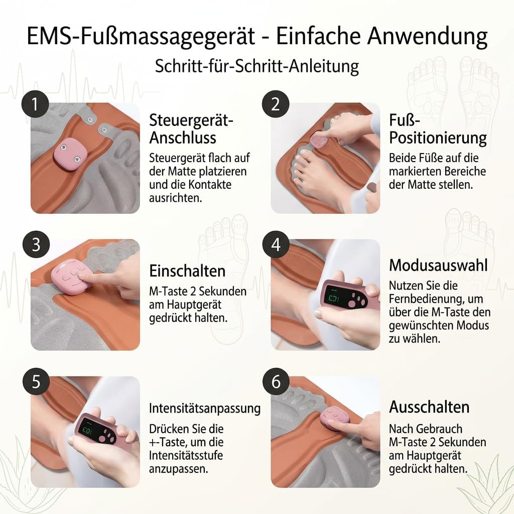 Orthoback ReNerv 3D EMS Fußmassagegerät mit Wärmefunktion | Gegen Nervenschmerzen, Taubheit & für Durchblutung | Fußmassage für Beine & Füße | Entspannung Zuhause