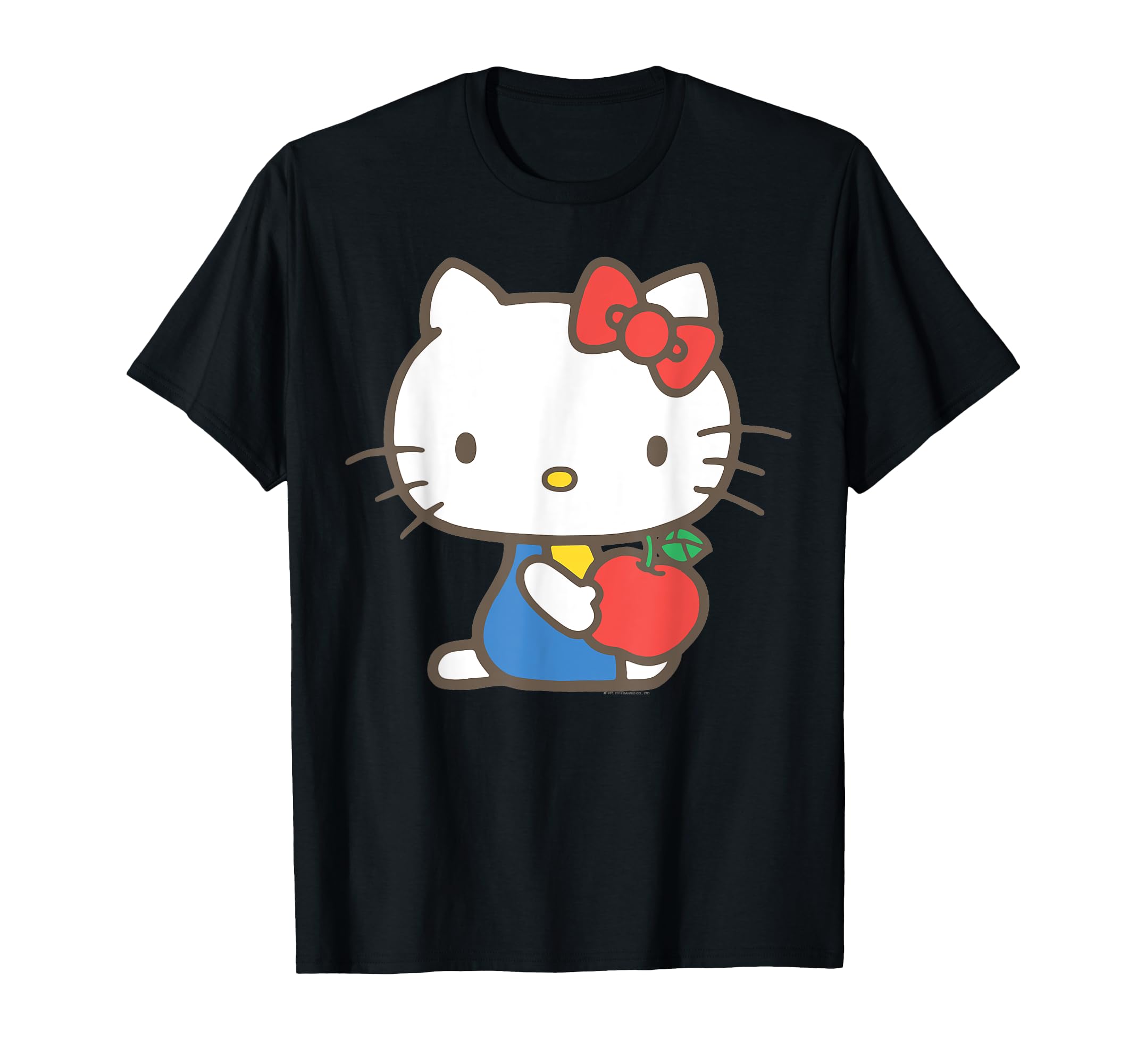 Sanrio Hello Kitty Retro T-Shirt - Unisex Adult - Black - S - Short Sleeve - Club Collar - Retro Kawaii - Novelty - Cotton Polyester - Machine Wash