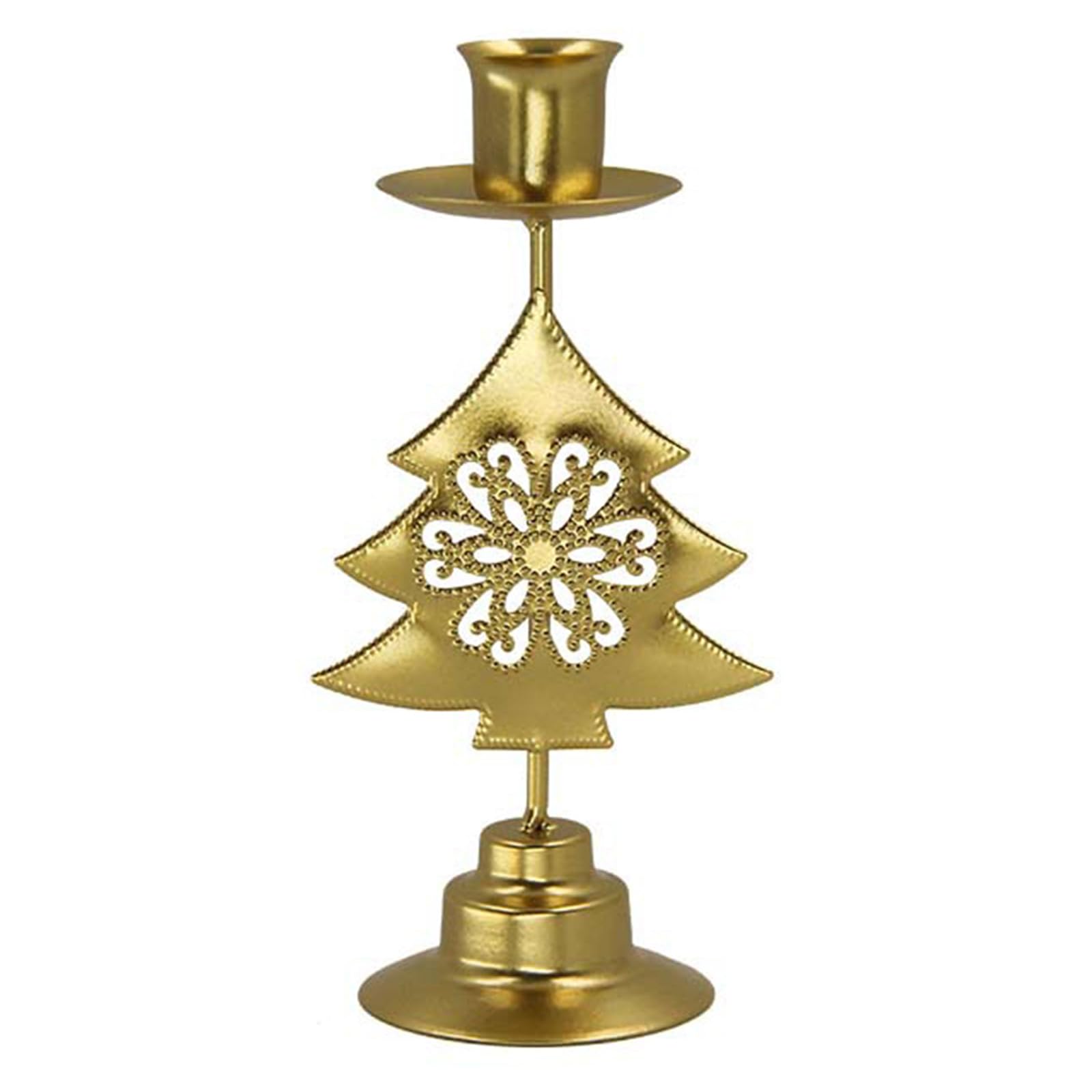 Kalttoy Christmas Tree Iron Holder With Christmas Hollowed Star Tree Heart Pattern Festival Table Centerpieces Metal Candlestick Stand Iron Candleholder