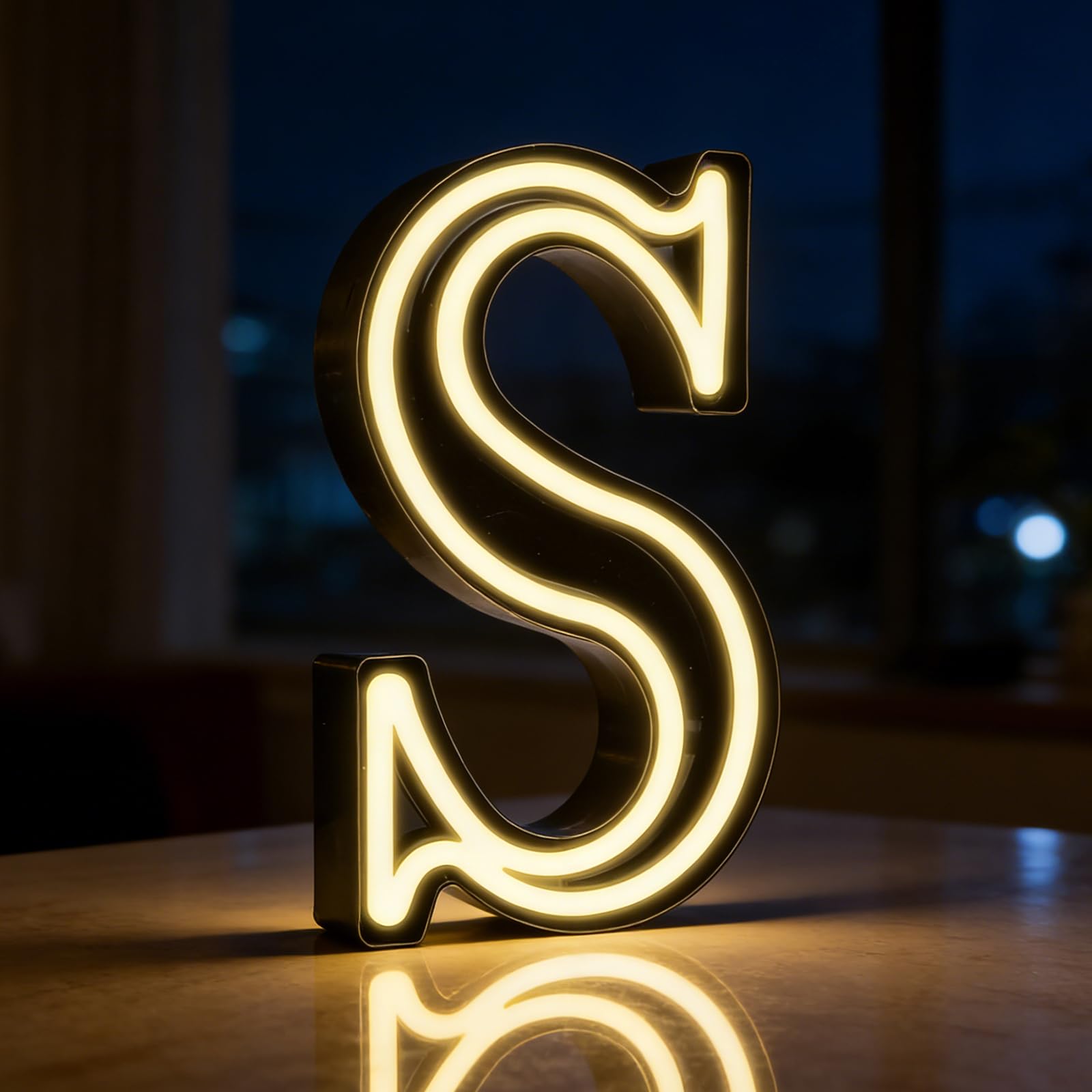 LED Letter Lights, Light Up Letters S, Alphabet Sign Gifts for Girls Women Party Birthday Decorations Valentine Wall Table Decor Battery Operated (S)