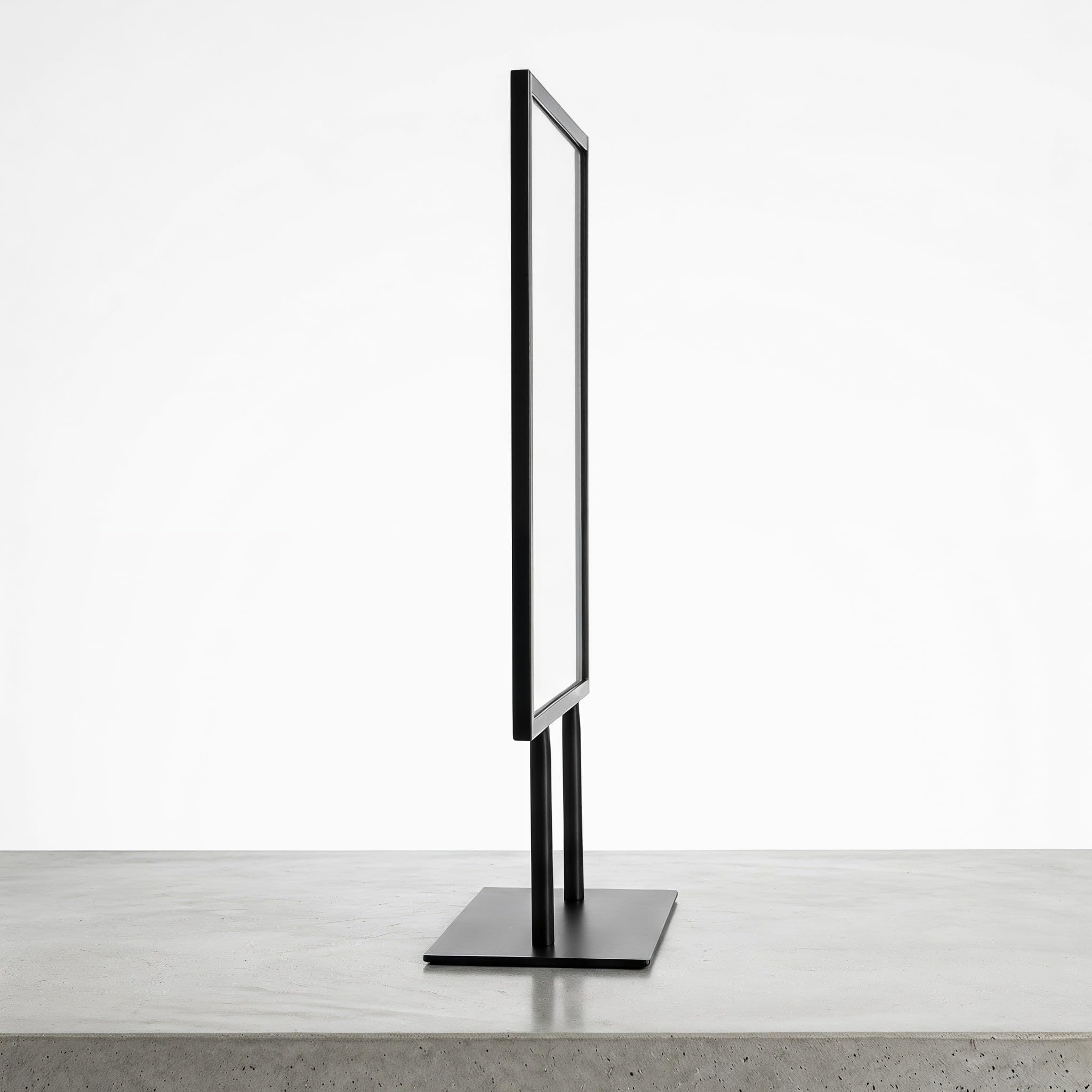 Doppelseitiger Edelstahl Tischpreisschildhalter mit Acryl Verstärktem Breitem Fuß und Einfachem Austausch für Bäckerei und Café Displays in Modernem Minimalistischen Design