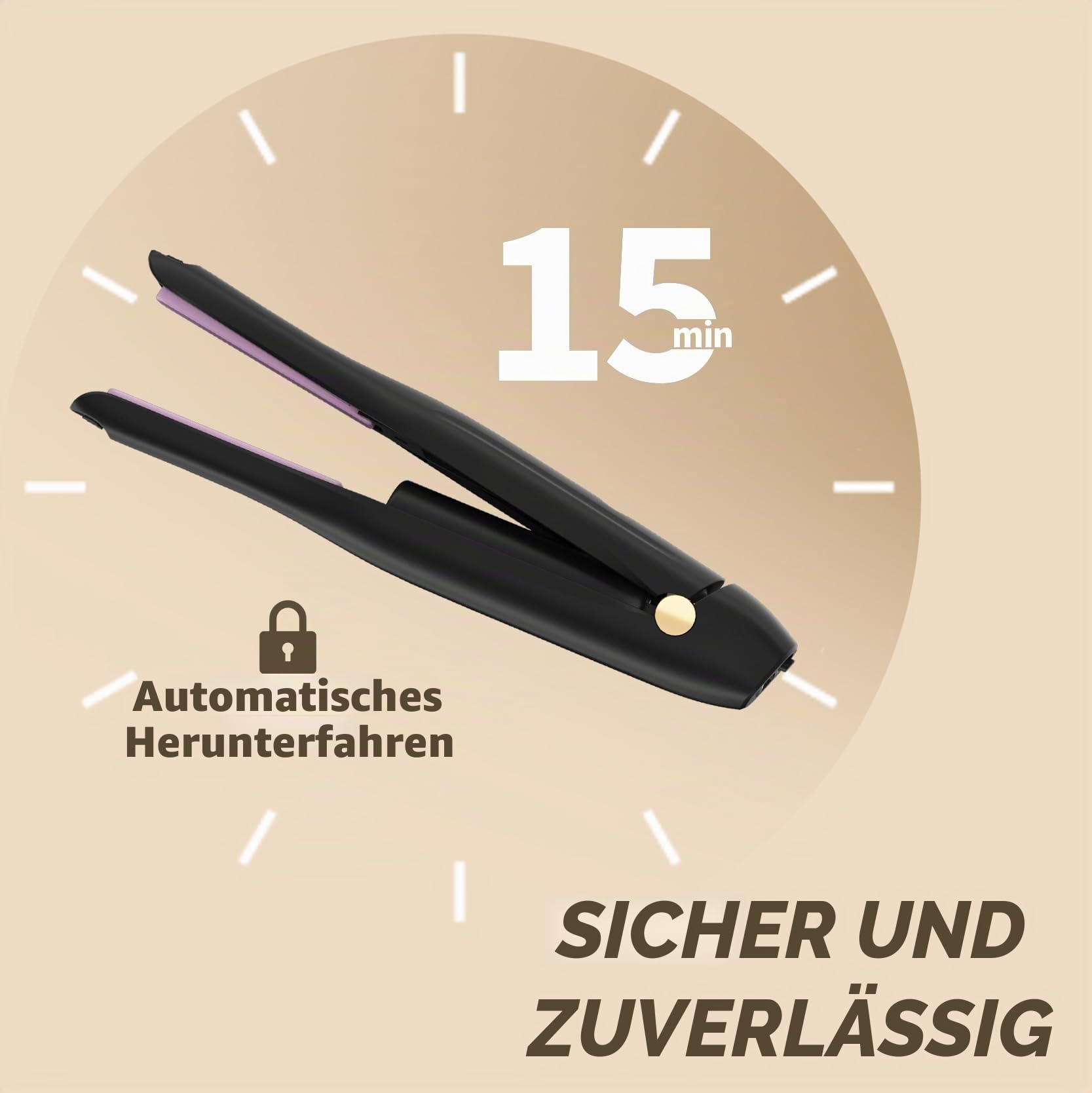 Schnurloser Haarglätter, Keramik Glätteisen Styling Clip, tragbarer Haarglätter und Lockenstab 2-in-1 mit Typ-C-Ladegerät und Ladestation für Friseursalon, Zuhause, Reisen, Friseurladen (Schwarz)