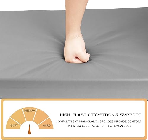 Miniatura 2 de ROFIEJOX Cojín de banco de 48 pulgadas, tela impermeable para arañazos de gato, textura de cuero, espuma de esponja de alta densidad 70D, grosor de