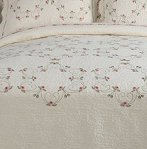Modern Heirloom Felisa Bedspread, Queen (U.s. Standard), Cream #TOP3