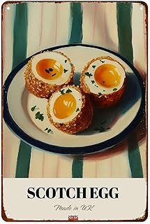 Scotch Egg Retro Aluminum Metal Signs Wall Decoration 8X12 Inches for Kitchen Bar Room Bedroom Bathroom Decor Posters