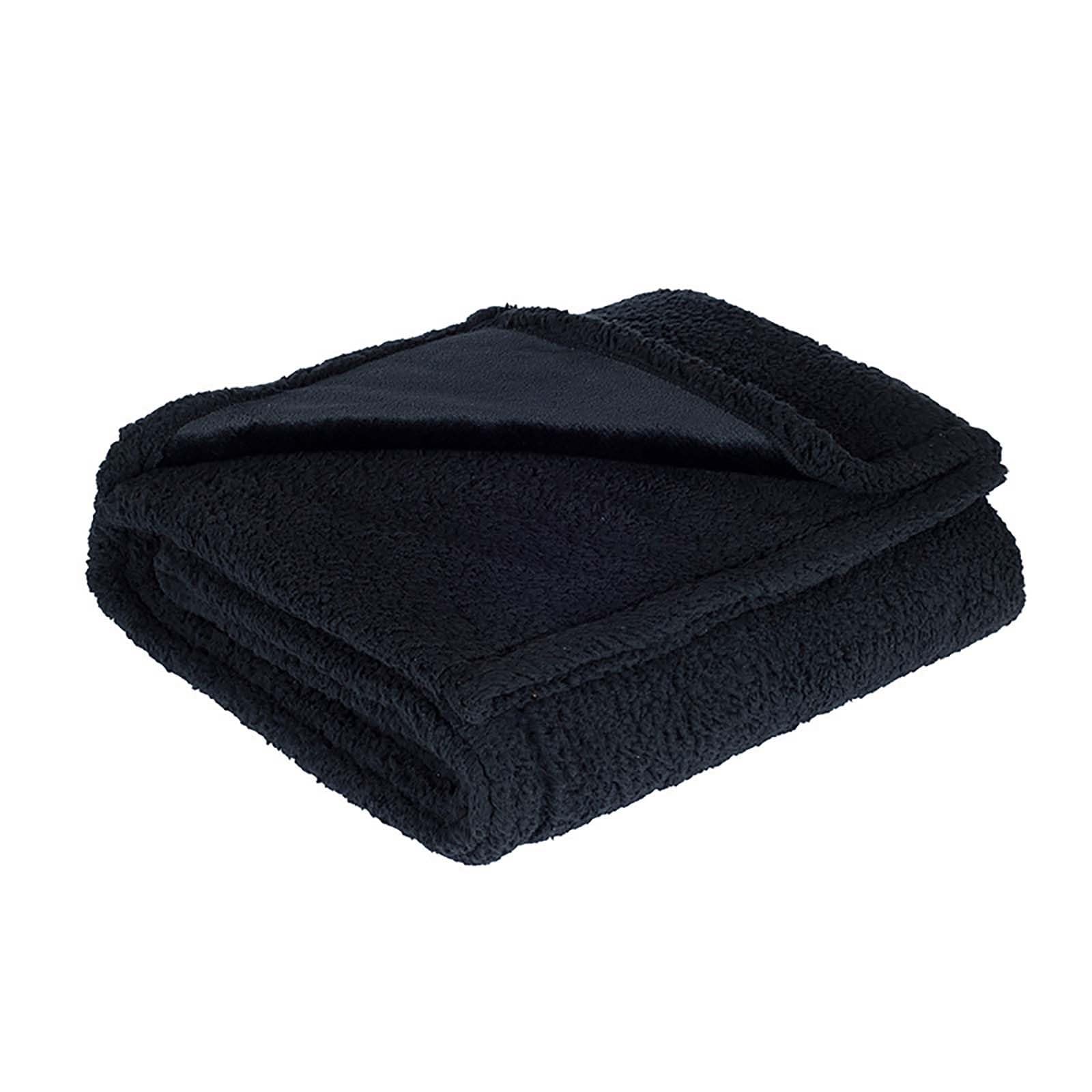 Manta polar Sherpa reversible, manta impermeable y antimanchas, mantas para perros, mantas suaves y lavables para cachorros, cálidas y acogedoras para colchones de cama y sofás Black,200X200cm