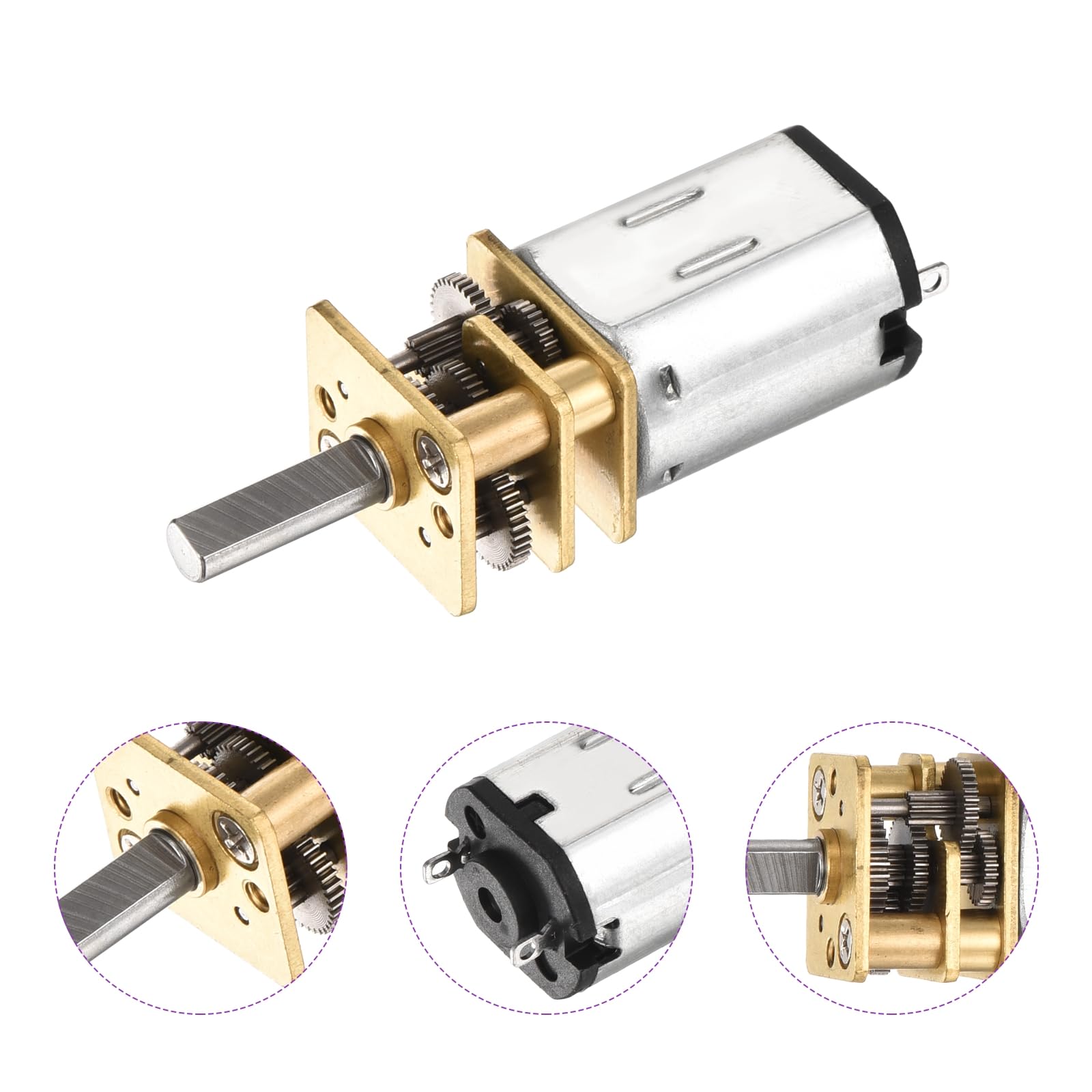 DMiotech 2Pcs 12V 100RPM Rated Torque 20 Output Shaft Length 10mm Micro DC Speed Reduction Motor Mini Metal Gearbox Motor for RC Car Robot Model DIY RC Toys Engine - Image 4