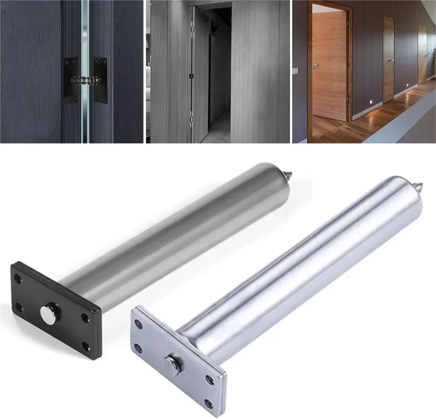 Inner Door Closer Concealed Tubular Chain Spring Soft Close Hinges Home Improvement Hardware(Silver)