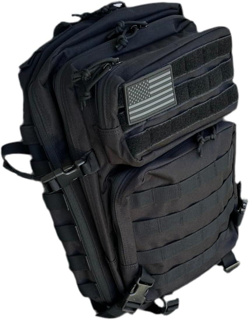 40L Tactical Backpack – 900D/1000D Molle Assault Pack, 3-Day Survival, Hiking, Camping, Travel Gear (BLACKOUT STEALTH)