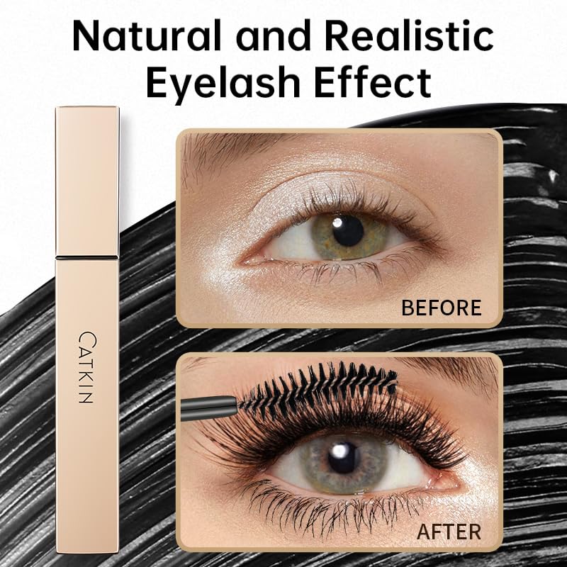 CATKIN Lash Lengthening Mascara, Volumizing & Lengthening, Very Black, Clump-Free, Long Lasting Waterproof Formula for Dramatic Long Lashes 7.5g - Image 3