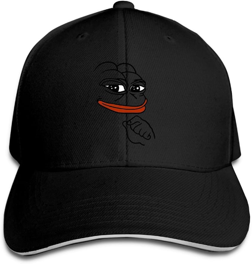 Pepe Meme Frog Mens Sandwich Snapback Black Apparel