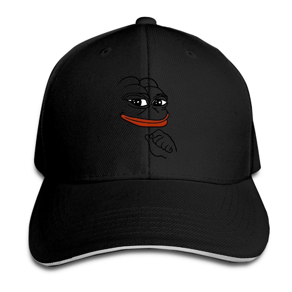 Pepe Meme Frog Mens Sandwich Snapback Black Apparel