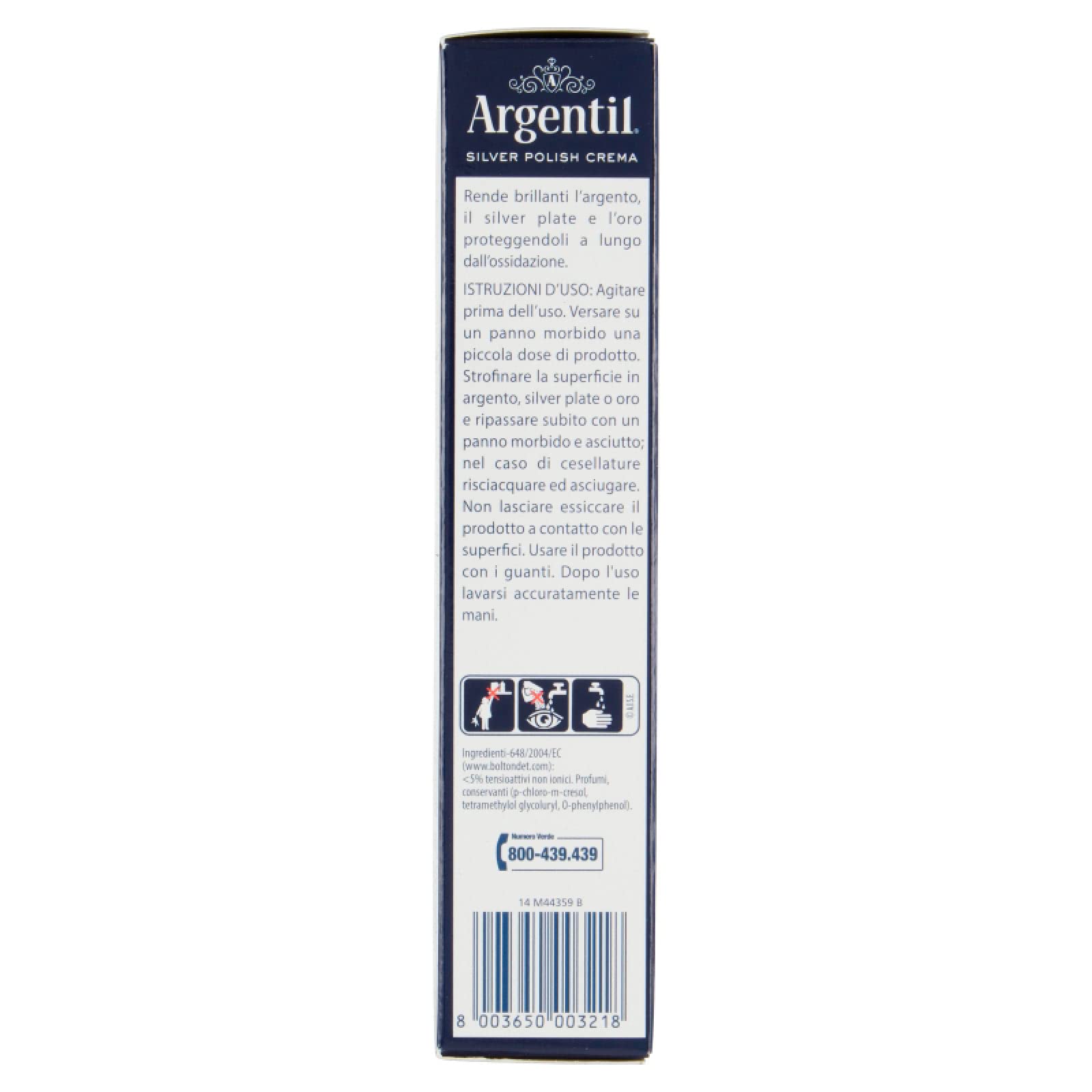 Argentil - Detergente Specifico per Argento in Crema, Azione Lucidante e Antiossidante, con Barriera Protettiva, 150 ml x 9 Pezzi