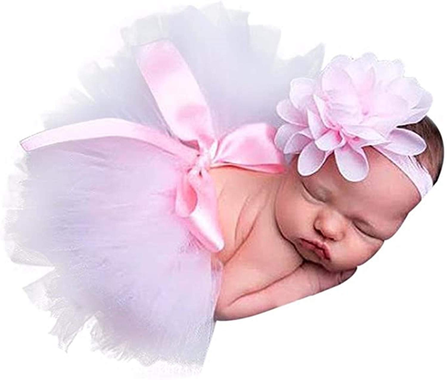 Newborn Girl Photography Props Outfits Infant Photography Props Baby Girl Photo Props Baby Headband and Tutu Skirt Set