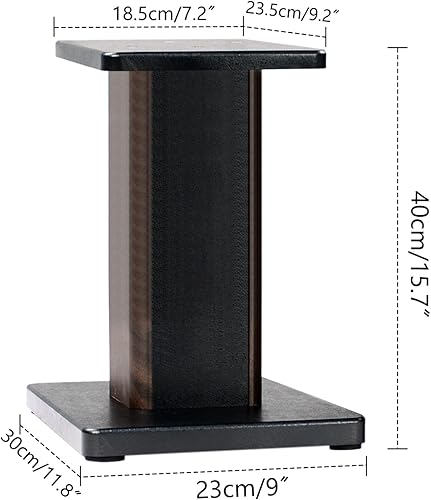 Miniatura 2 de 16 pulgadas (15.7 in) - Par de soportes de madera para altavoces de escritorio de alta fidelidad en casa y altavoces satelitales, experiencia de