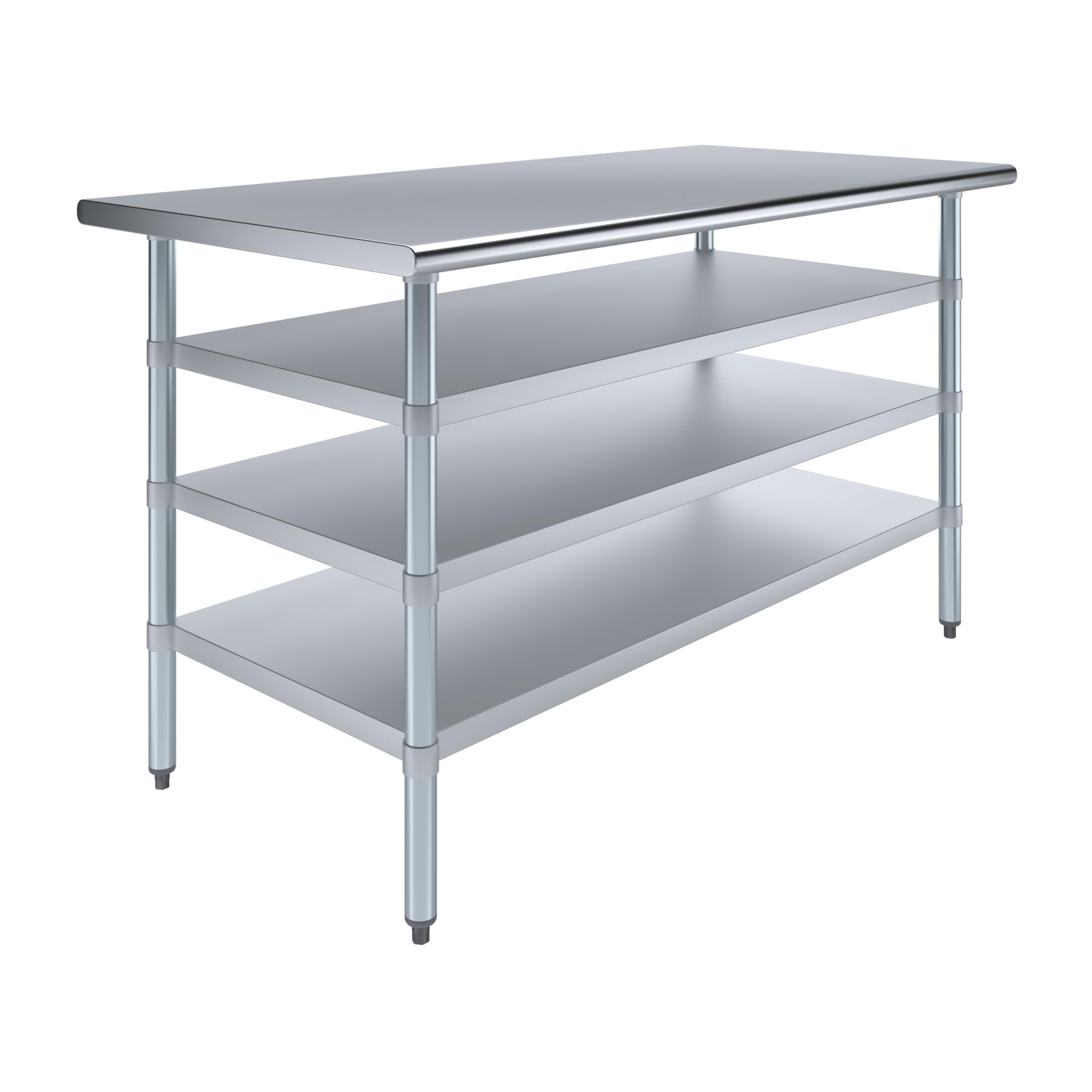 30 in. x 60 in. Stainless Steel Work Table with Three Bottom Shelves | NSF Kitchen Prep Table | Utitly Metal Table
