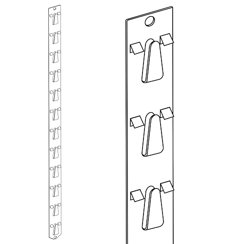 Posi-Lok - Tira de exhibición de clip  22-34 pulgadas de largo PL-20, 12 ganchos, paquete de 10