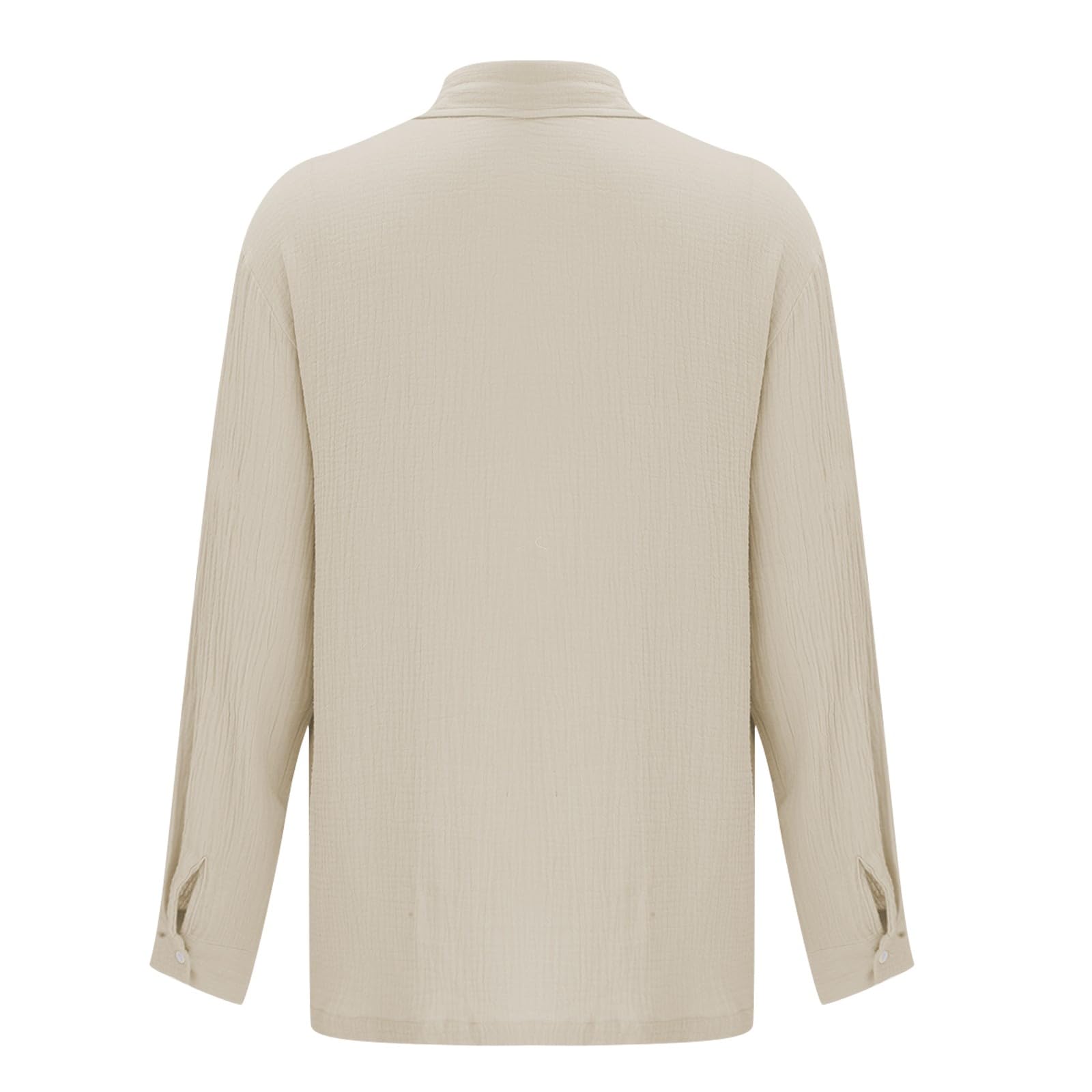 Camicia da uomo a maniche lunghe, taglie grandi, in mussola bottone, leggera, estiva, casual, casual, per il tempo libero, comoda, traspirante, per le vacanze