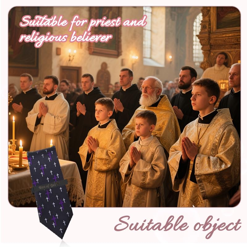 Set de corbatas religiosas clip para hombre miniatura 5